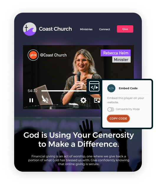 Embed on any site graphic